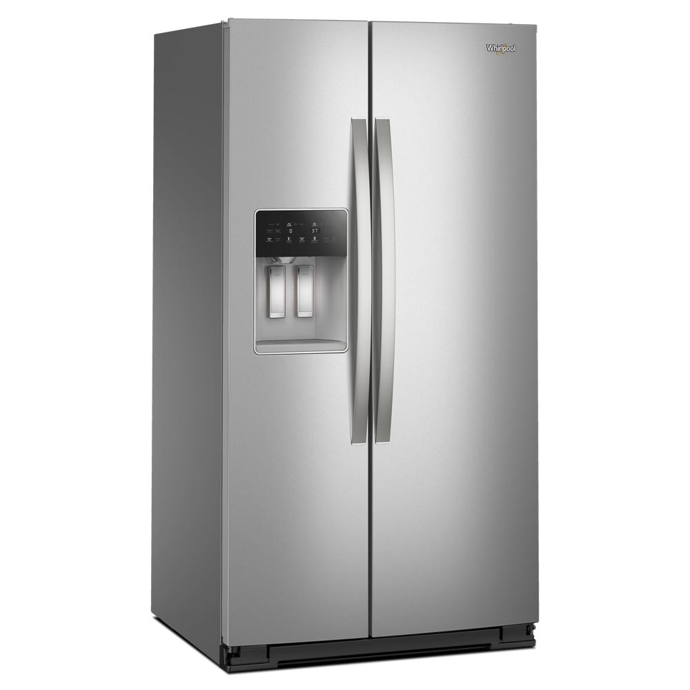 36-inch wide side-by-side refrigerator in stainless steel with built-in water dispenser from refrigerators collection