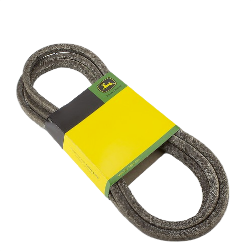 Powertrain drive belt with reinforced fabric surface designed for durable performance in equipment maintenance tasks