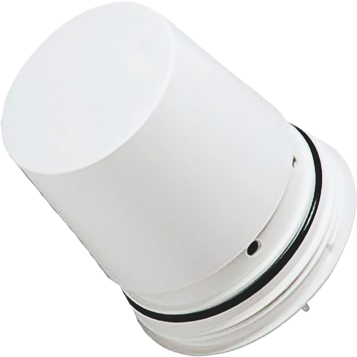 White cylindrical faucet replacement cartridge with black sealing ring for home improvement plumbing tasks
