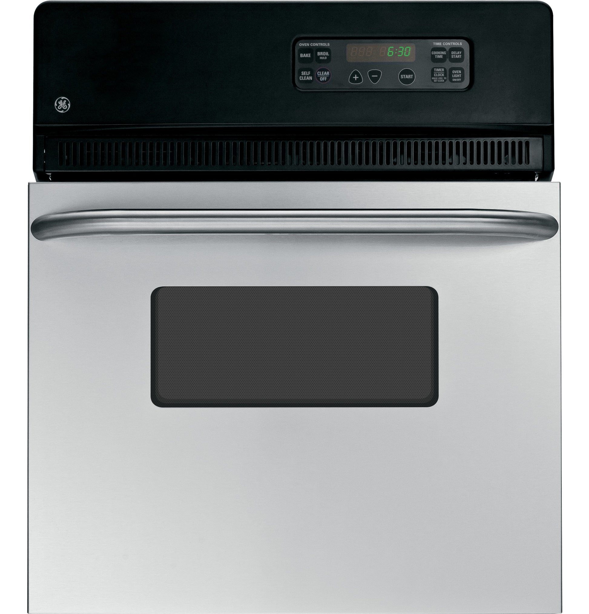 Stainless steel electric single wall oven with digital control panel, self-cleaning feature, and large window, part of Wall Ovens and Appliances collections.