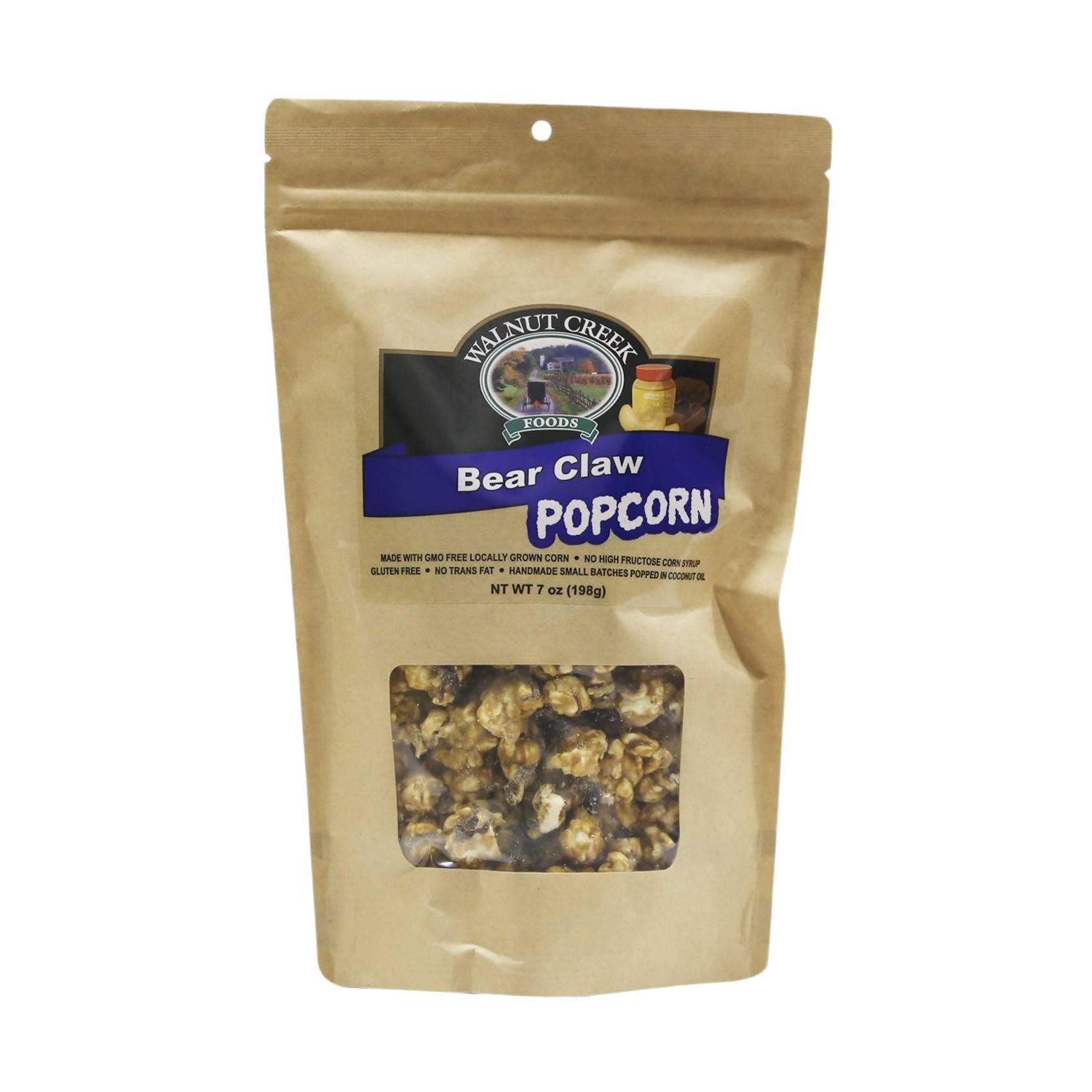 Brown kraft paper bag of gluten-free Bear Claw popcorn from Chips & Snacks and Food & Beverage collections under $50