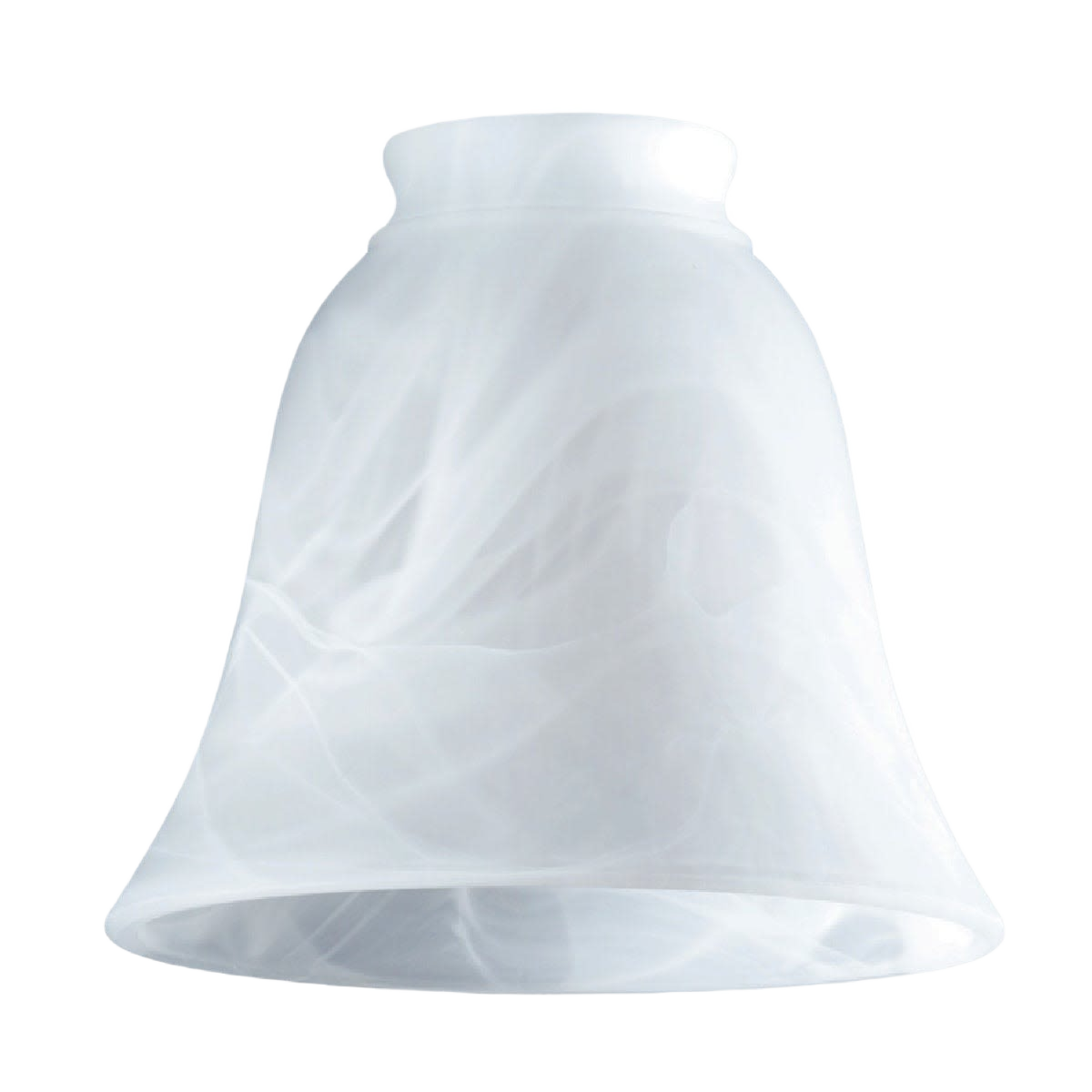 Milky glass bell-shaped light fixture shade with smooth swirling pattern for home improvement lighting projects