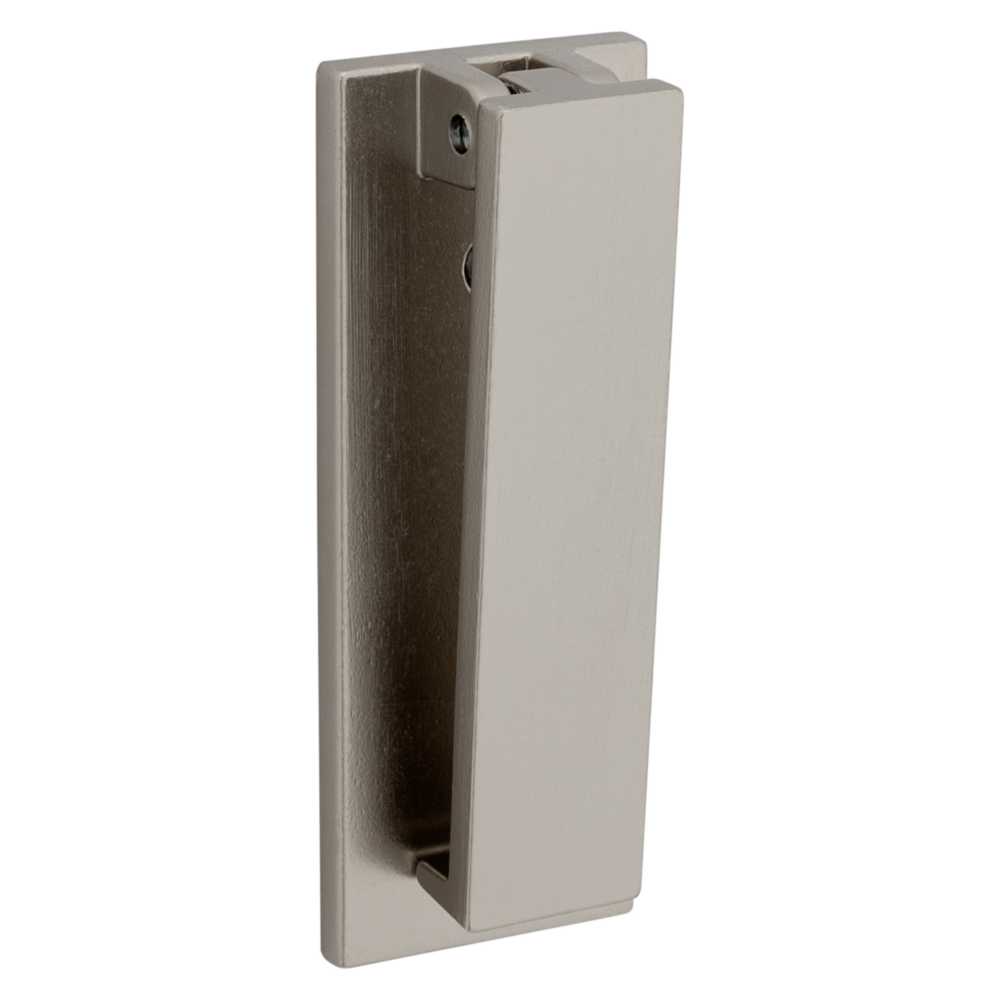 Satin nickel door knocker with reed design for door accessories and home improvement collections under $50