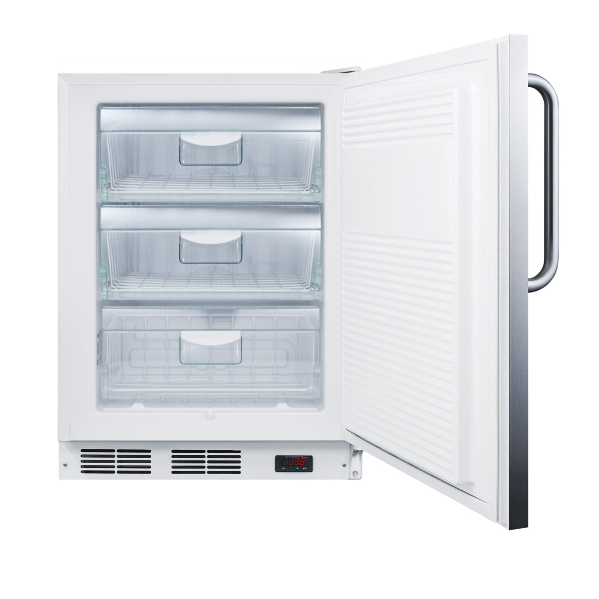 White built-in all-freezer with transparent storage drawers and stainless steel handle from Freezers & Ice Makers collection