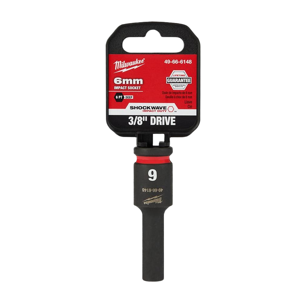 6-mm deep impact socket with 3/8 inch drive for heavy-duty hand tools in Milwaukee woodworking collections under $50
