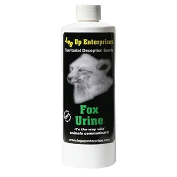 White plastic bottle of fox urine scent deterrent for lawn and garden pest control from Rodents & Animals collection