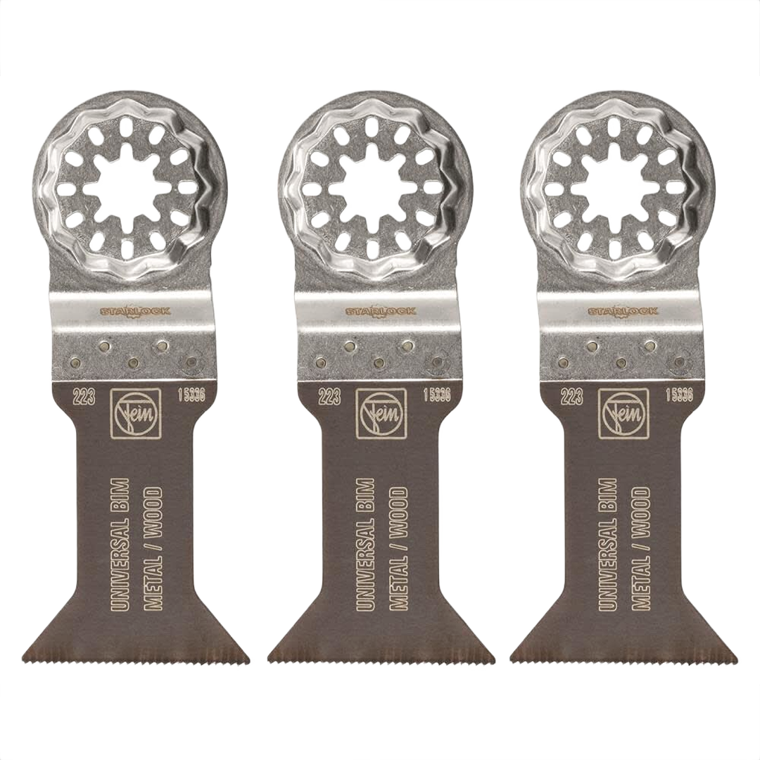 Set of three Bi-Metal universal saw blades with wavy teeth for metal and wood in power tool accessories collections