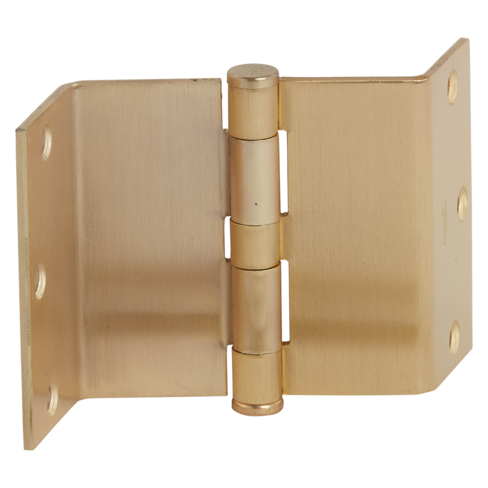 Satin brass swing hinge with ribbed design and six mounting holes for door hardware in home improvement under $50 collection