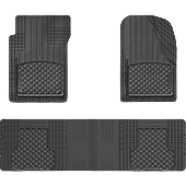 Set of three black trim-to-fit floor mats designed for automotive protection in car and truck accessories under $100 collection