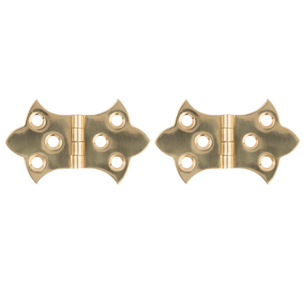 Pair of solid brass miniature decorative hinges for home improvement in door knobs, hardware, and slides & hinges under $50
