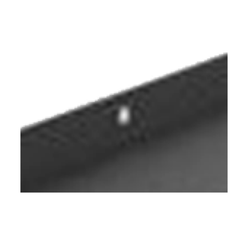 Close-up of black flush mount deflector vent kit edge designed for microwave drawer in kitchen appliance parts collection