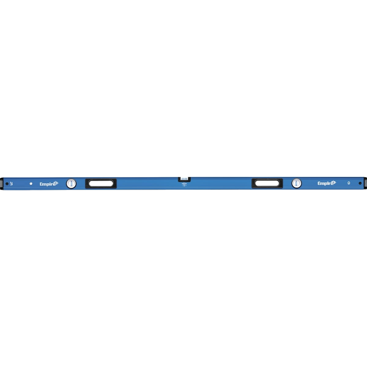 Blue magnetic box level with clear acrylic vials designed for woodworking and home improvement hand tools.