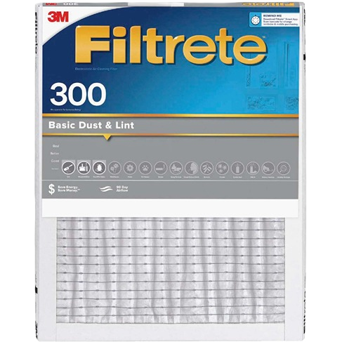 Filtretre basic dust and lint furnace filter with 300 MPR for heating and cooling air management under $50