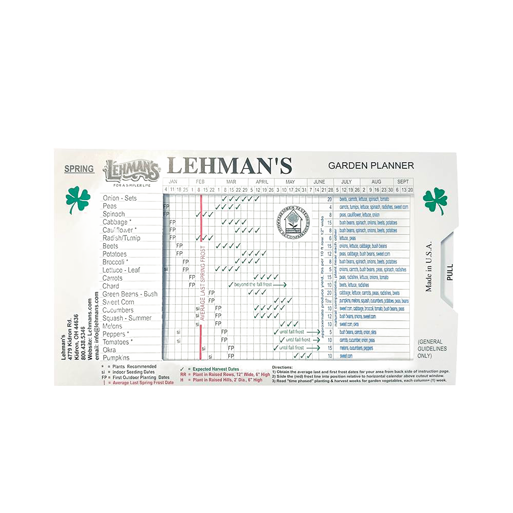 Spring gardening planning chart with planting dates and guidelines, part of kitchenware and home improvement tools collection