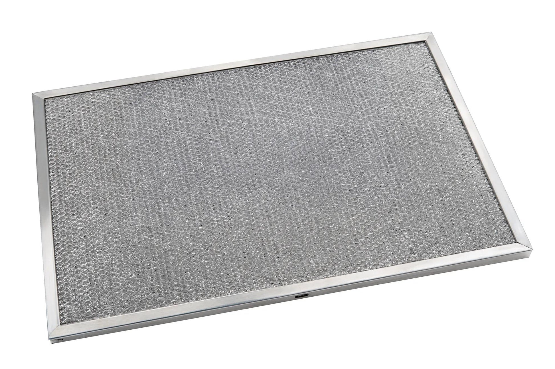Rectangular washable metal mesh filter with silver frame for 36-inch overhead kitchen range hood