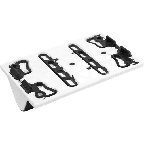 White Festool sander radius pad with black attachments for woodworking tool accessories and home improvement tools