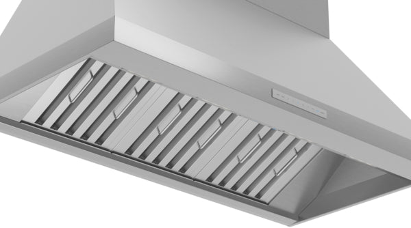 Stainless steel pyramid chimney wall hood with baffle filters and electronic controls from Wall Mounted Range Hoods collection