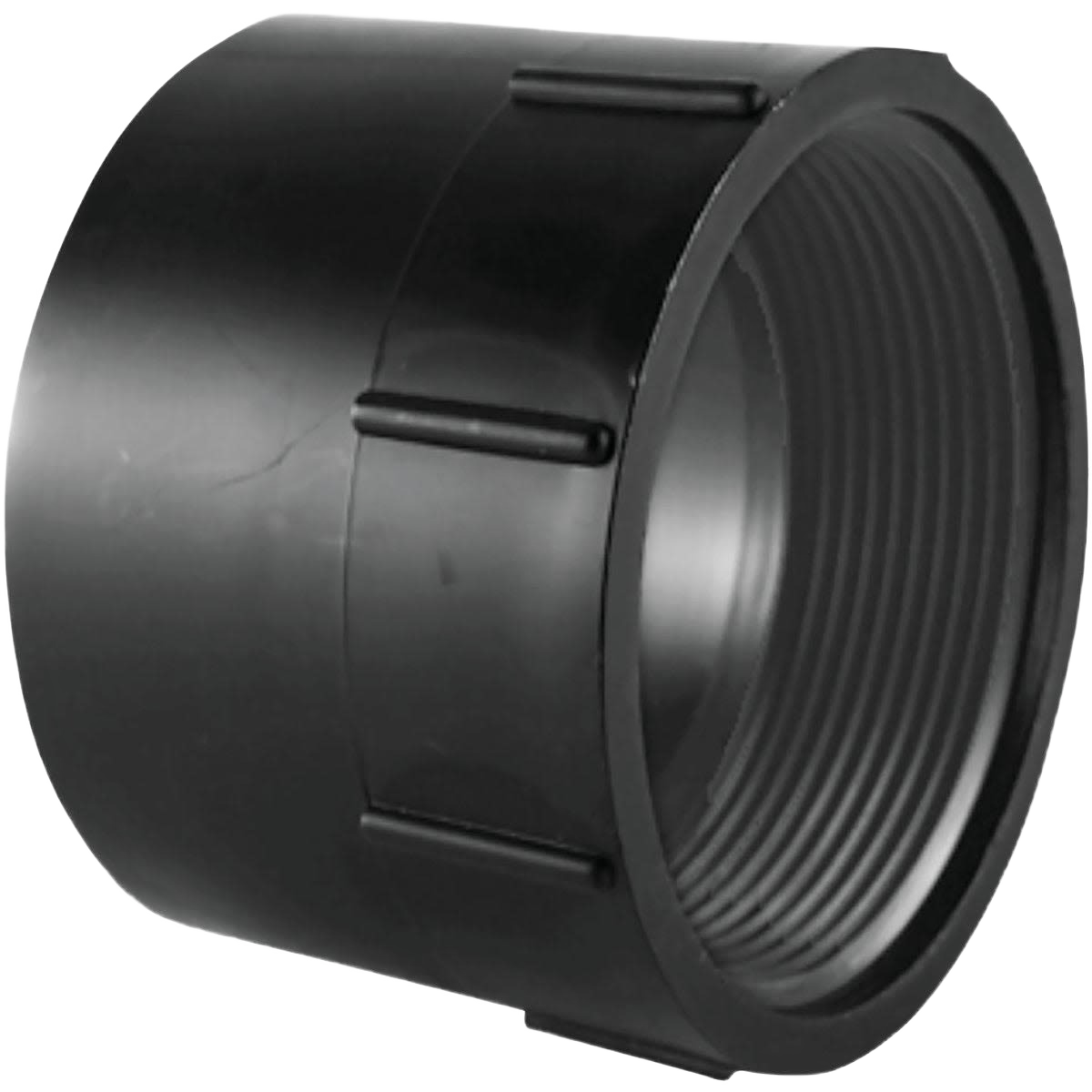 Black ABS female adapter with threaded interior for plumbing and pipes fittings in home improvement collections under $50
