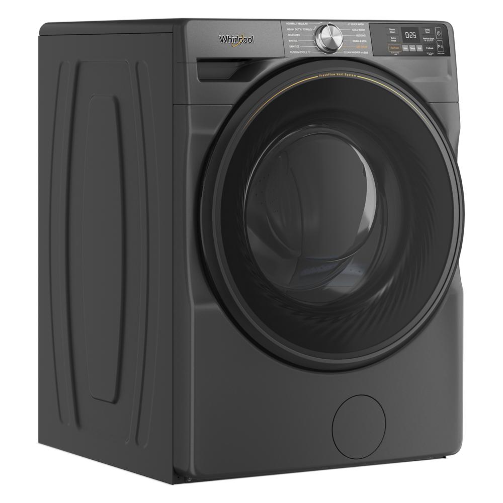 Dark gray smart front load washer with digital controls and FreshFlow™ vent system from washers collection