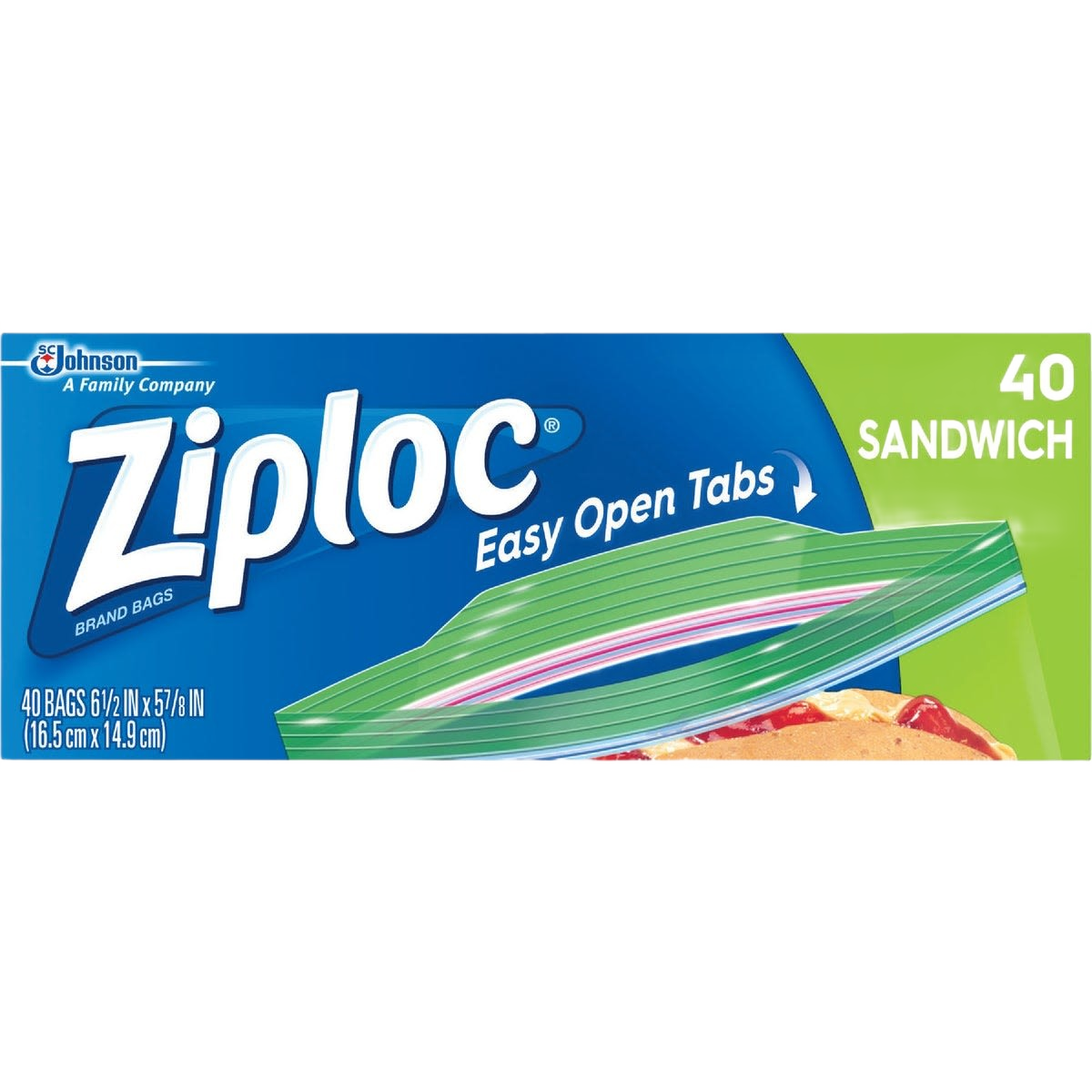 Box of 40 Ziploc sandwich bags with easy-open tabs for kitchen food storage and organization under $50 collection