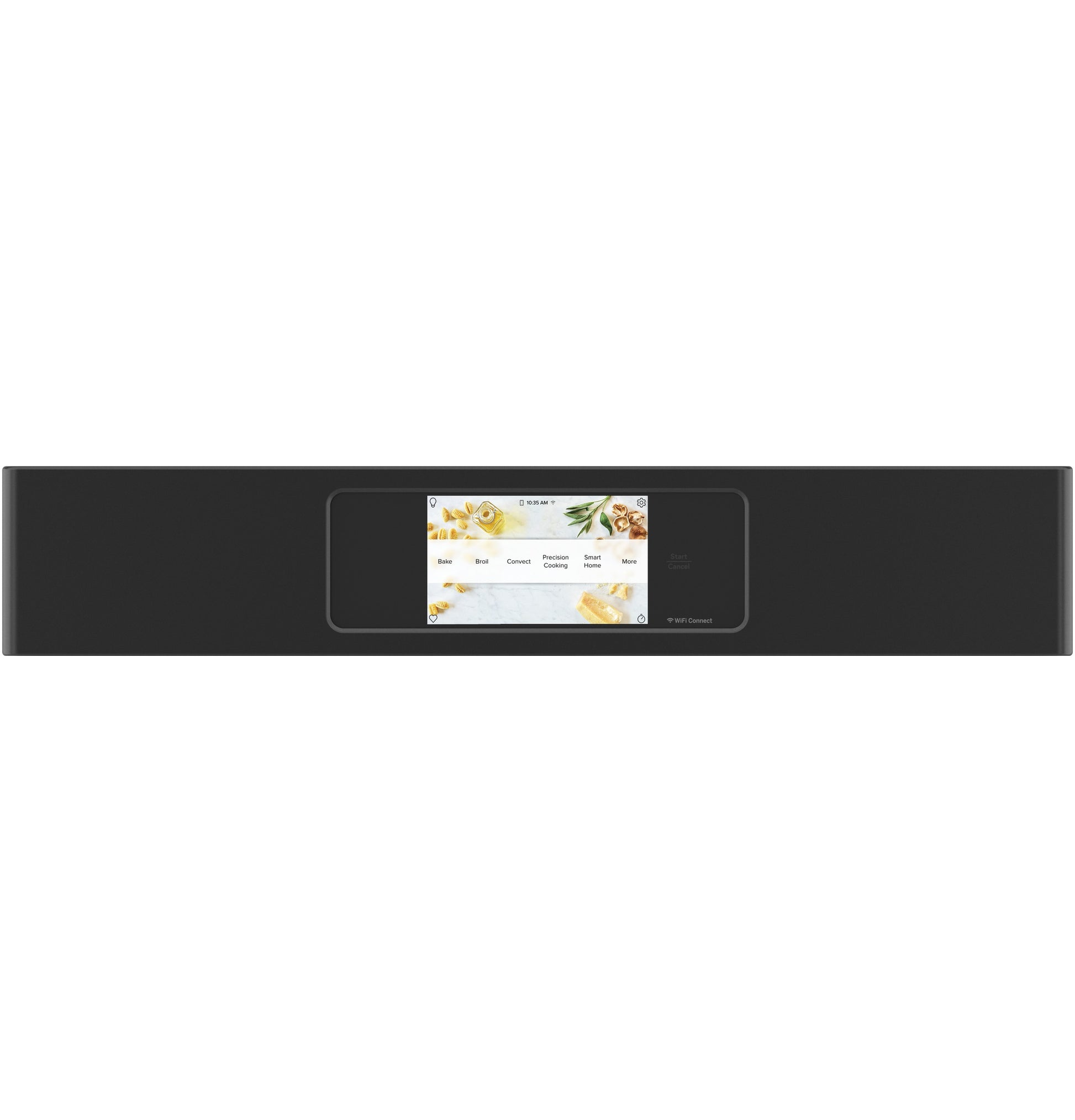 Touchscreen control panel of black built-in double wall oven from kitchen appliances and wall ovens collection