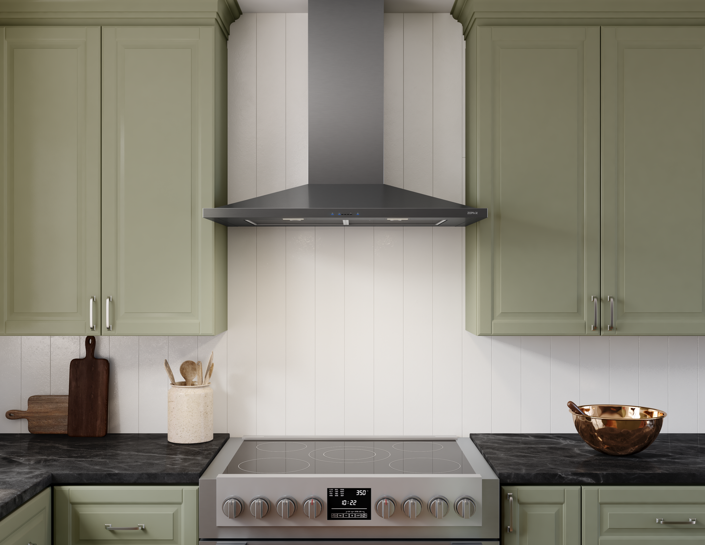 Anzio Chimney Hood 90cm LED 600 CFM
