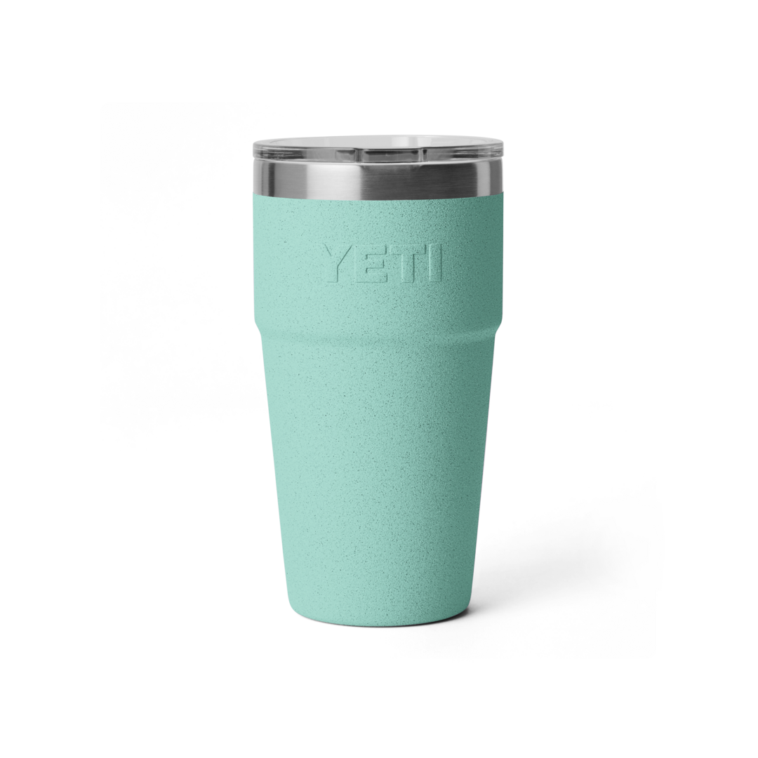 Seafoam green insulated 20 oz stackable cup with stainless steel rim and clear lid for drinkware collections