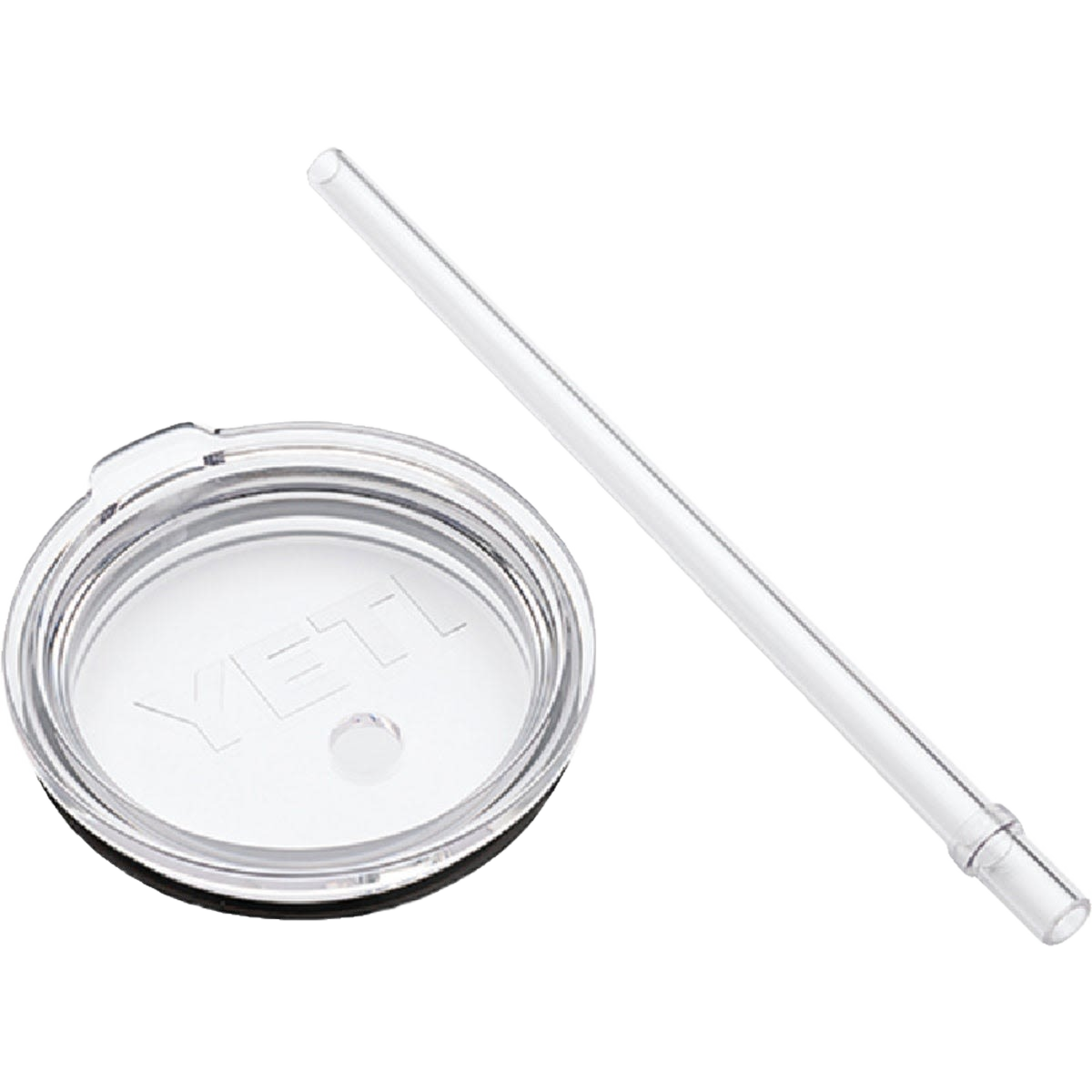 Transparent clear tumbler lid with wide reusable straw designed for 20 oz drinkware from Kitchen & Drinkware collections