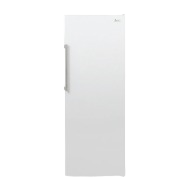 White vertical freezer with stainless steel handle, designed for organized frozen food storage from Freezers & Ice Makers collection