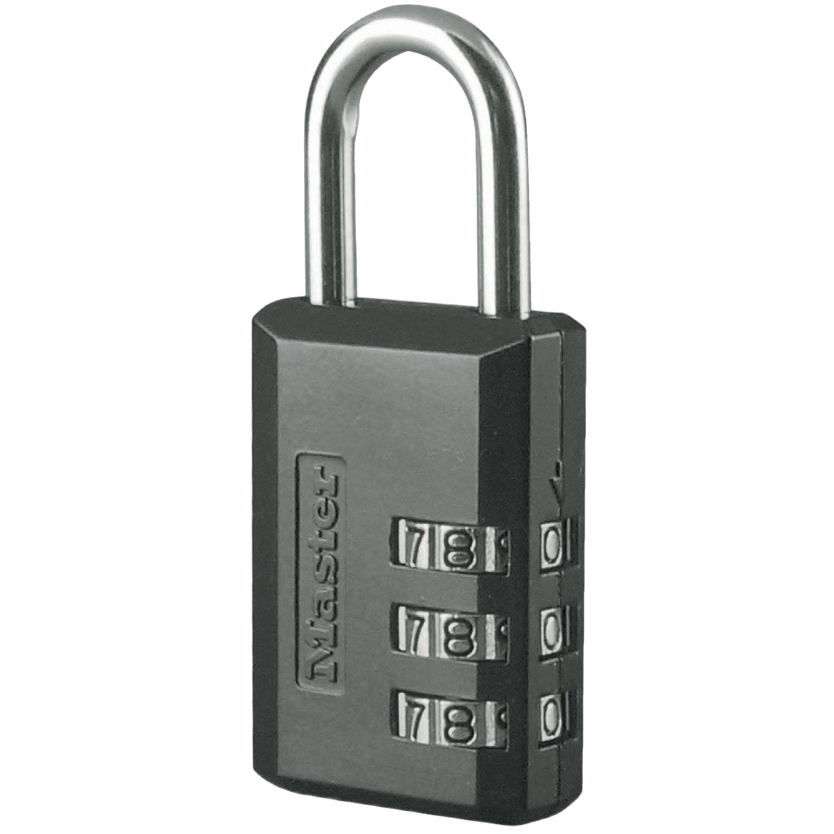 Black metal combination lock with resettable numeric dials for home improvement and hardware security under $50