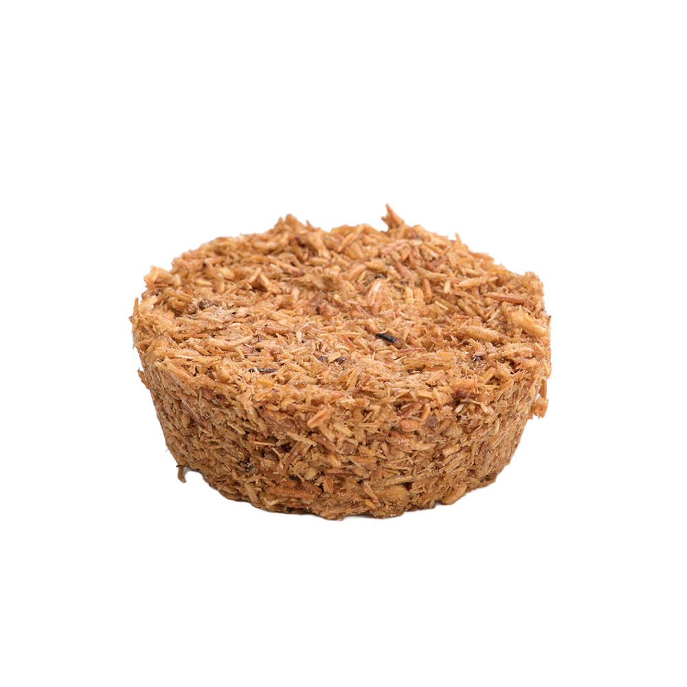 Compact round fire starter made of natural wood shavings for easy ignition in plumbing and home improvement tasks