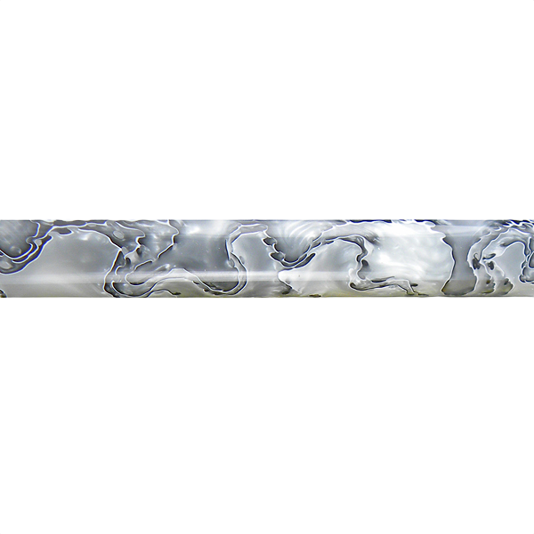 White and gray acrylic pen blank with mesh pattern, ideal for woodworking tools and pen turning projects under $50.