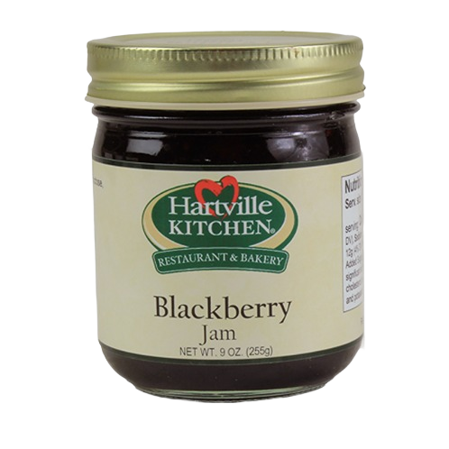 Hartville Kitchen blackberry jam in 9 oz glass jar from Jams & Jellies collection under $25 and food & beverage