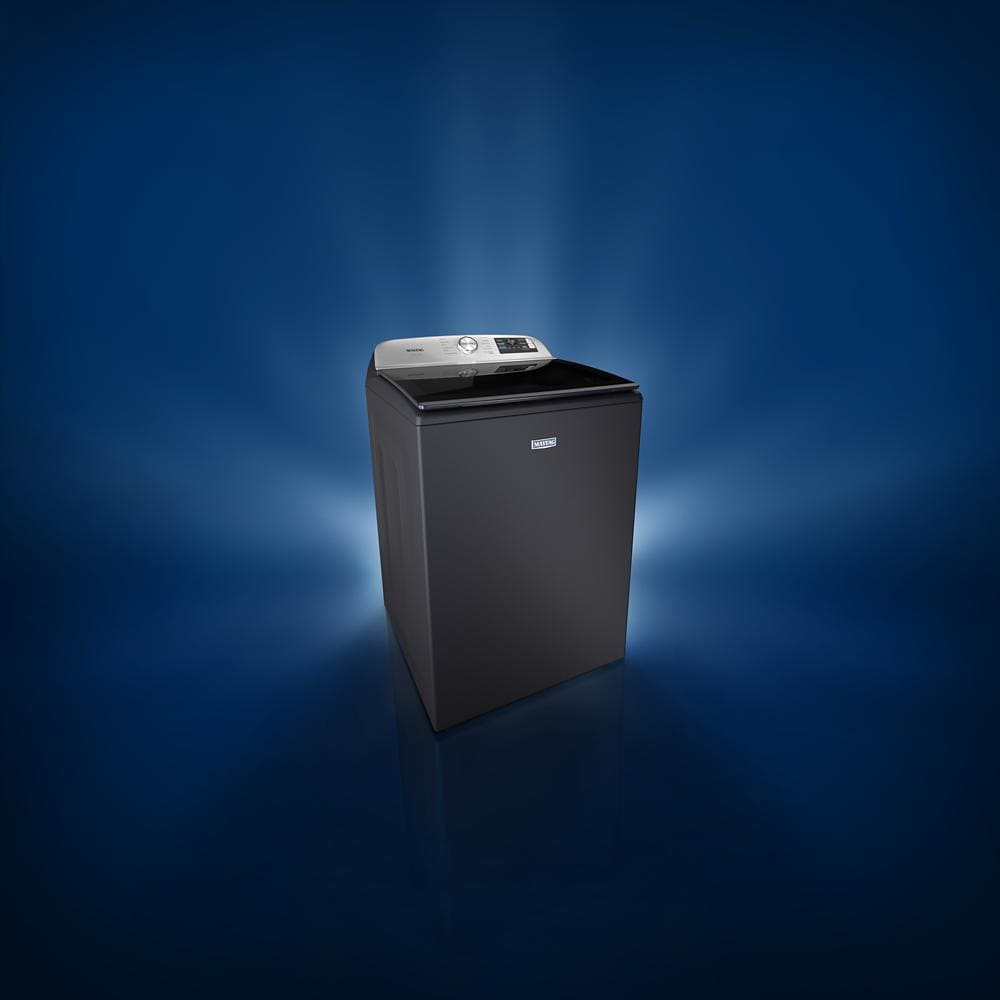 Matte black top load washer with digital controls, pet hair filter, and sanitize cycle in washers collection