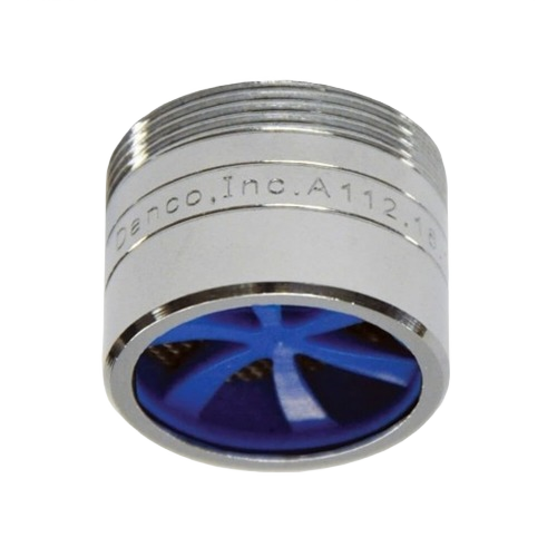 Chrome-finished dual thread aerator with blue internal diffuser for faucet repair and plumbing parts under $50