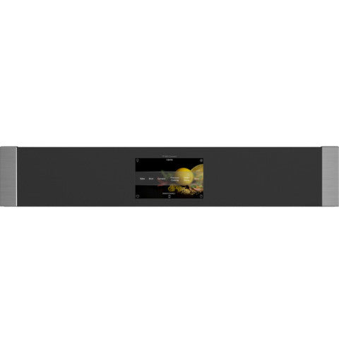 Black soundbar with central digital touchscreen display from kitchen and home audio appliances collection