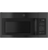 Over-the-range black microwave oven with digital control panel, suitable for kitchen and appliance collections