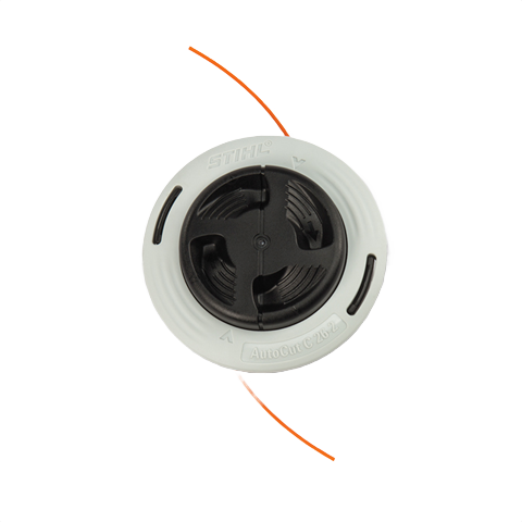 Durable white and black spool head with orange trimming line for residential lawn tool accessories under $50 collections