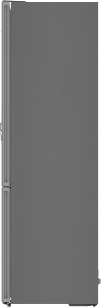 Tall black free-standing fridge-freezer with bottom freezer and sleek vertical handle from Bosch appliance collection