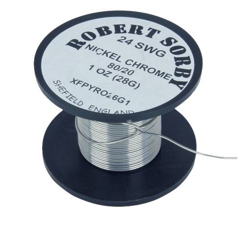 Spool of 24 SWG nickel chromium wire on black reel for woodworking tools and home improvement projects under $50