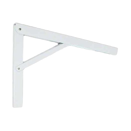White heavy-duty folding L bracket with adjustable support arm for shelving and storage under $50 in home improvement category