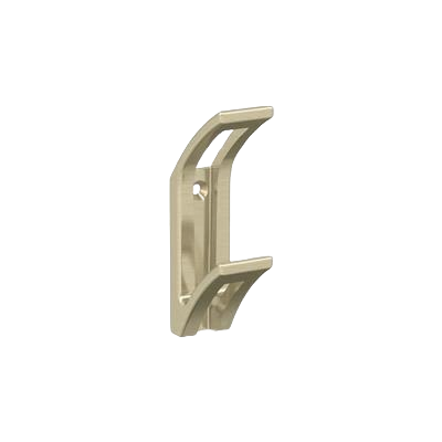 Golden champagne double-prong wall hook with cantilevered design for bathroom and storage organization under $50