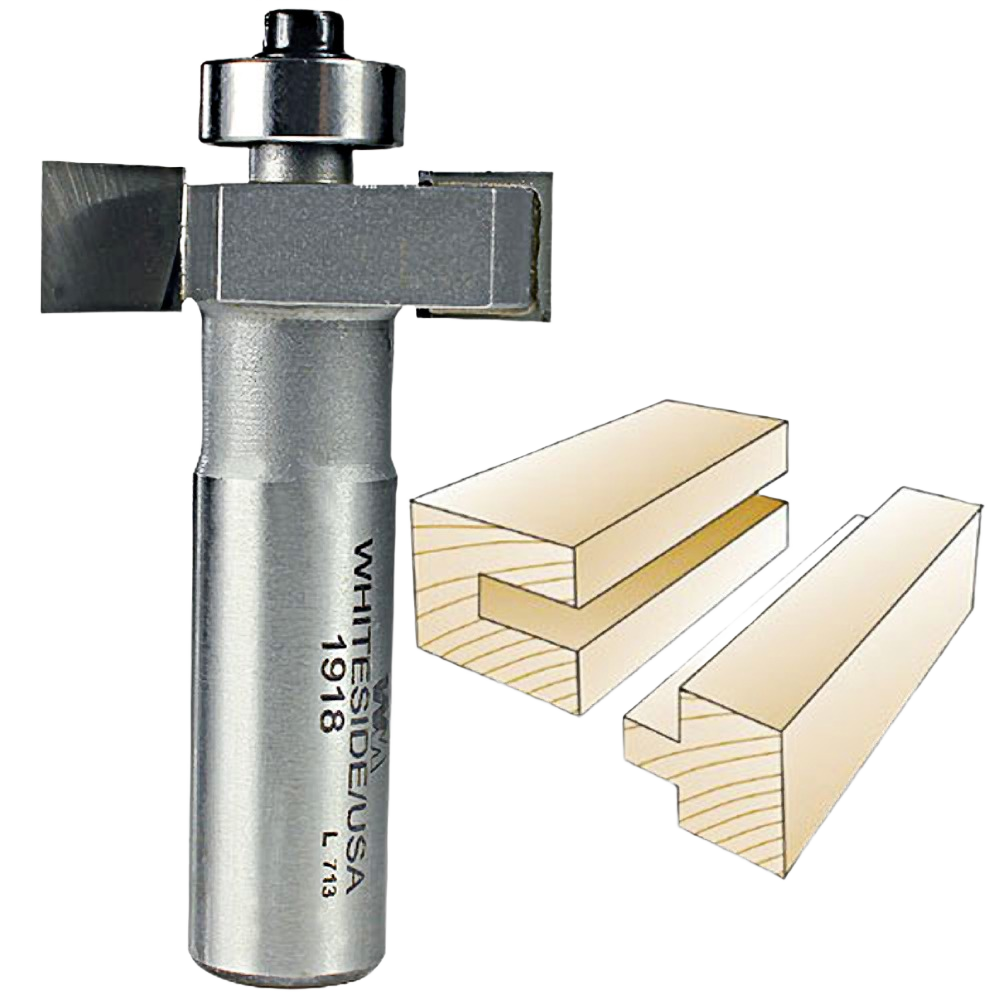 Carbide-tipped slotting and rabbeting bit with two wings for accurate wood groove and rabbet cuts in tool accessories collection