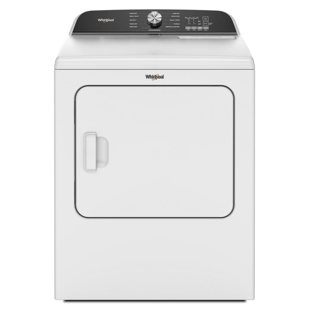 White Whirlpool top load gas dryer with moisture sensor and digital control panel from Dryers and Gas Dryers collections