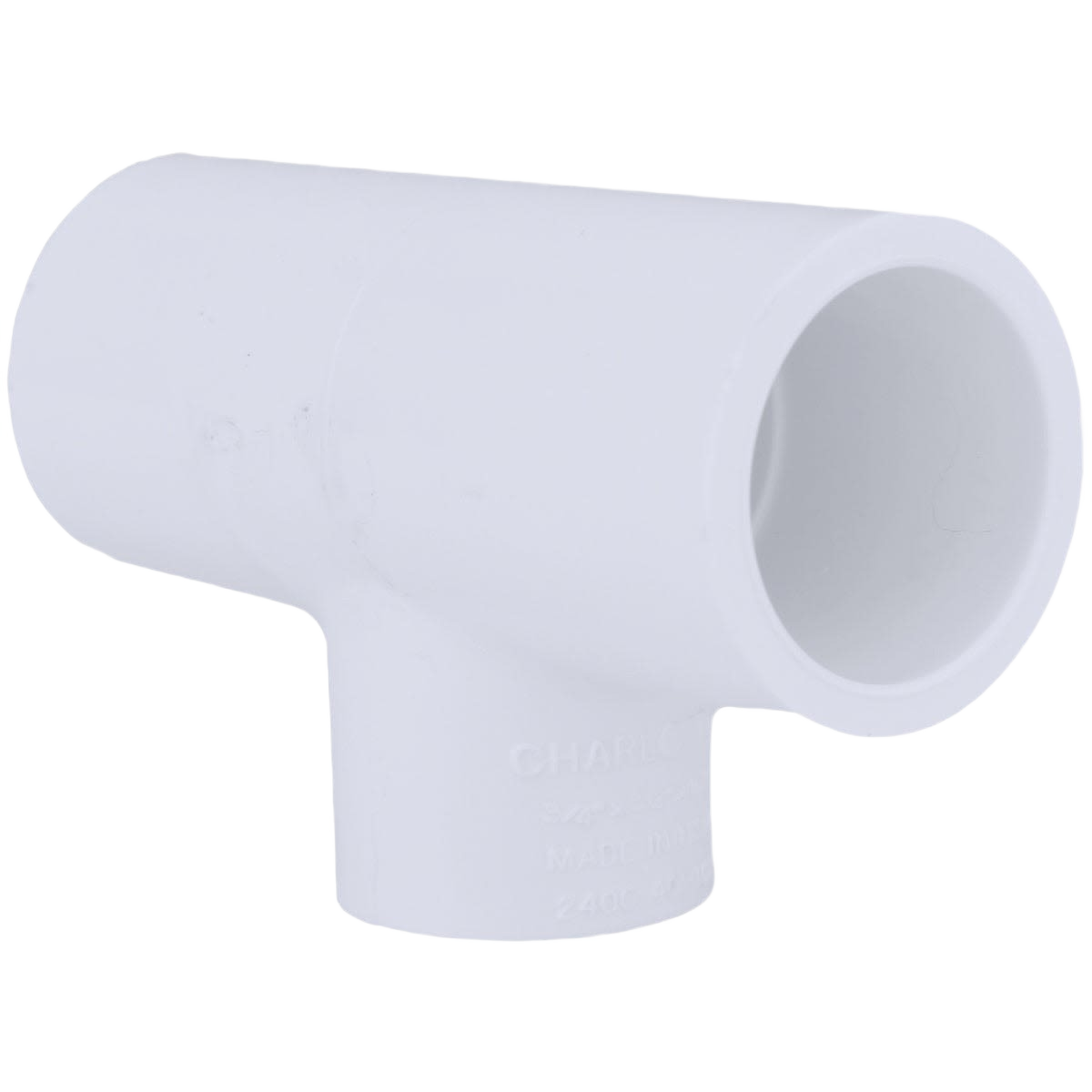 White PVC pressure reducing tee fitting for plumbing and pipes & fittings in home improvement collections under $50