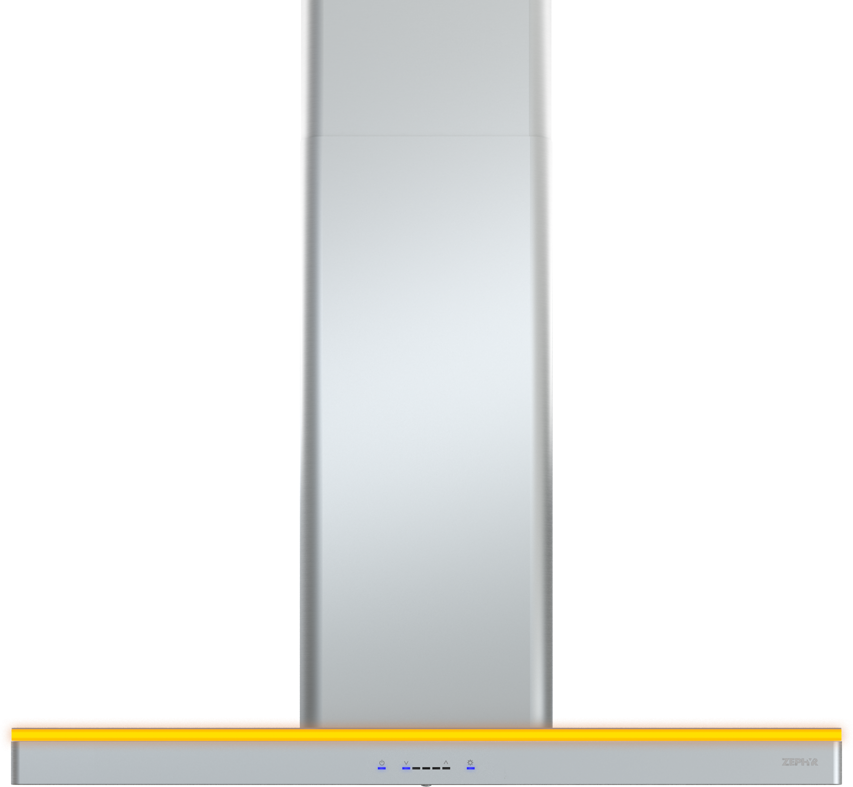 Stainless steel wall mounted range hood with LED lighting strip in amber from Kitchen & Kitchenware collection