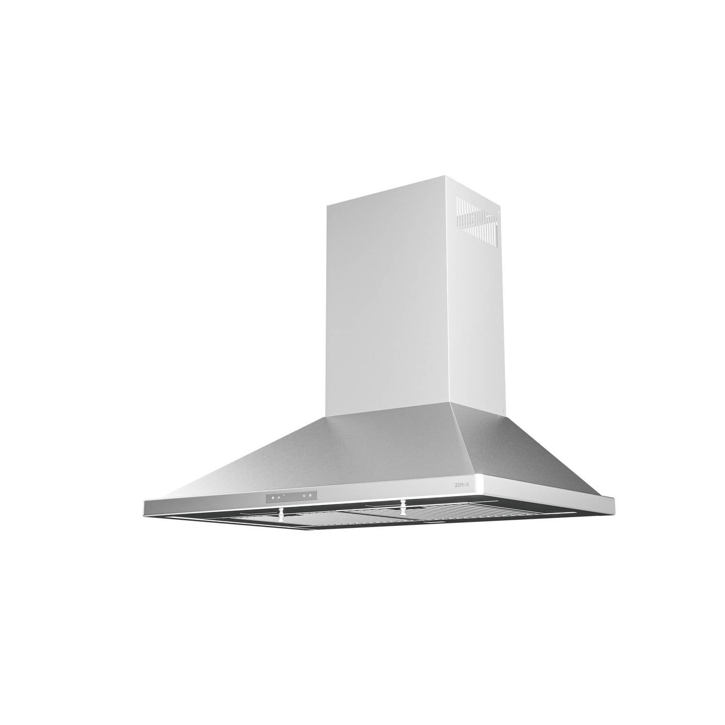 36-inch stainless steel chimney range hood with LED lighting for kitchen appliances and home improvement projects