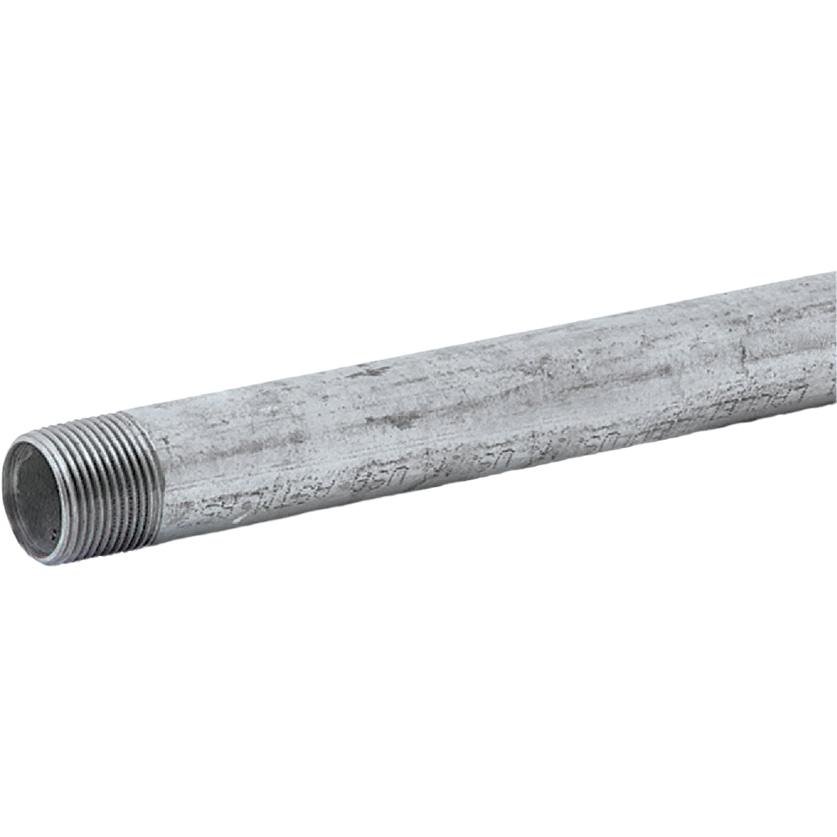 Galvanized steel pipe with threaded end for plumbing and construction, part of pipes and fittings under $100 collection