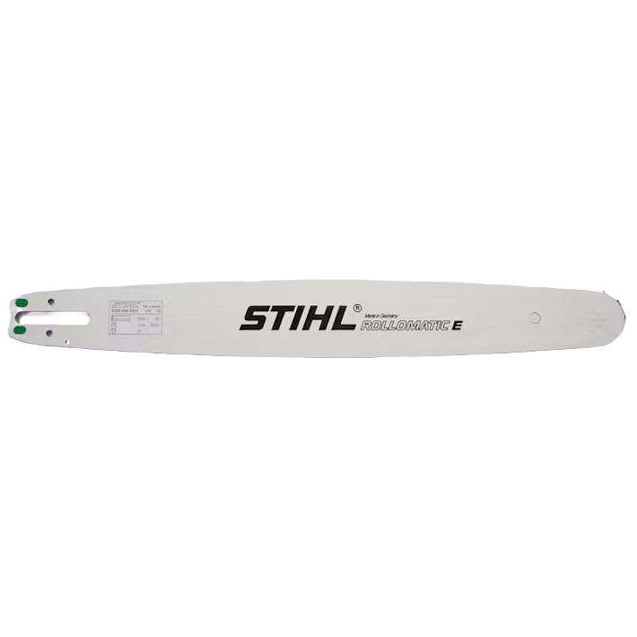 White laminated guide bar with STIHL branding, designed for chainsaw use in home improvement and tool collections under $100