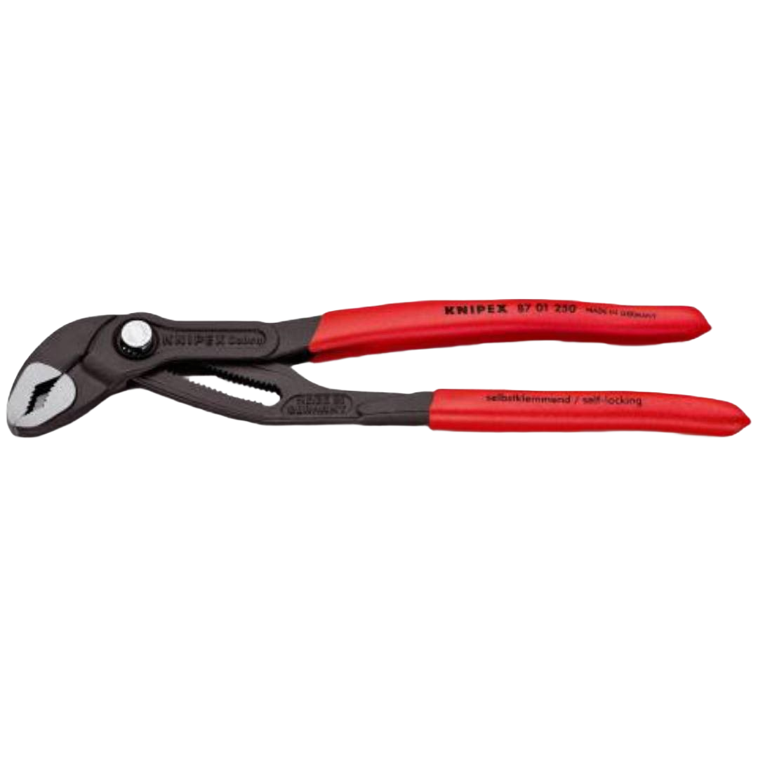 Red-handled high-tech water pump pliers with self-locking feature for plumbing and woodworking hand tools under $50 collection